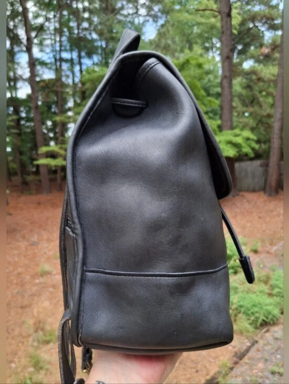 Vintage 1998 Coach Navy Glove Tanned Leather Large Daypack Backpack #9791